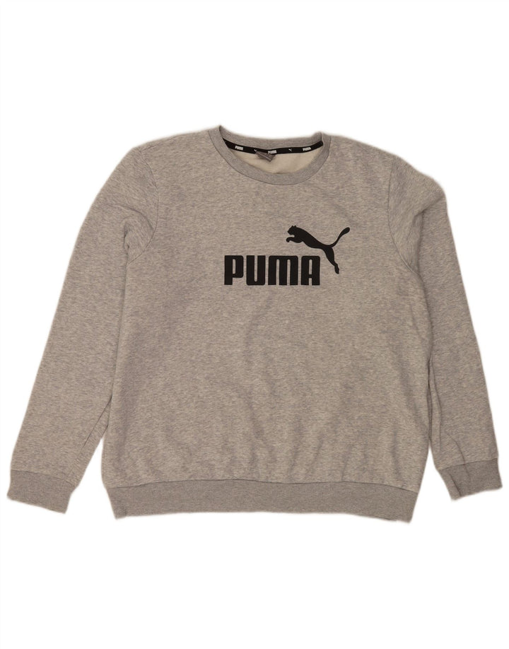 Puma Sweat-Shirt Graphique Homme XL Gris Moucheté Coton