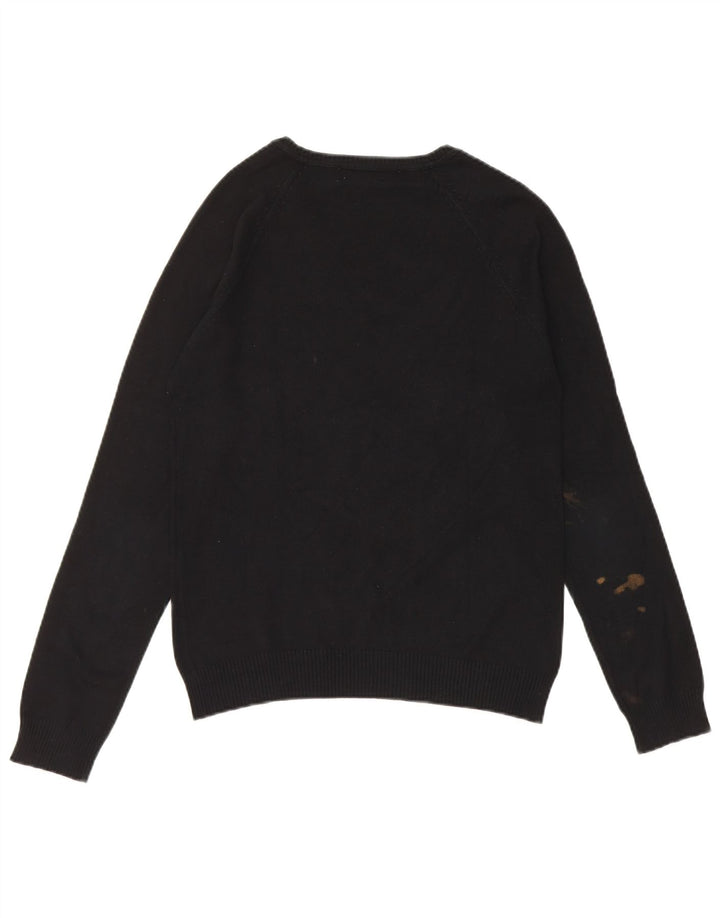 Zara Pull col V pour femme UK 14 Large Noir