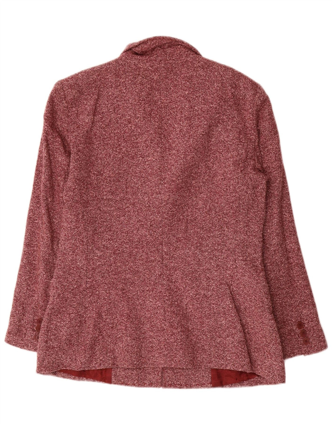 Luisa Spagnoli Veste Blazer 3 Boutons Femme IT 44 Laine Mouchetée Rouge Moyen