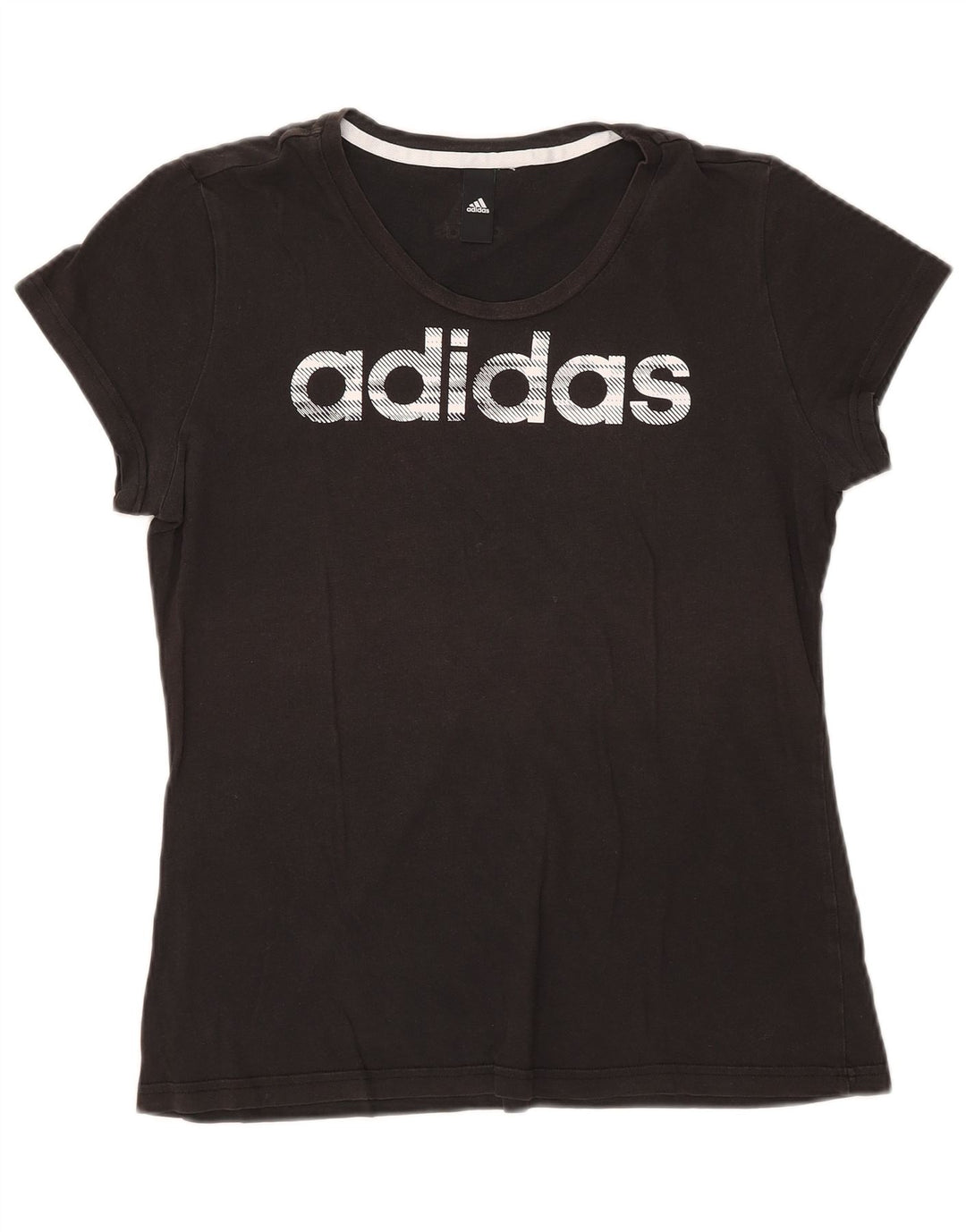 Adidas T-shirt graphique pour femme UK 12 Noir moyen