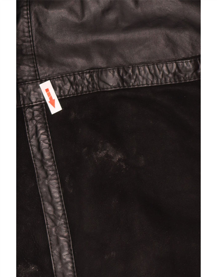 Skinni Manteau surdimensionné en peau de mouton pour femme IT 40 Petite peau de mouton noire