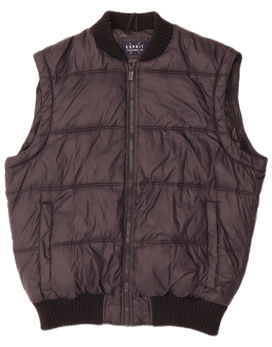 Esprit Gilet rembourré pour homme UK 40 Large Noir Polyester