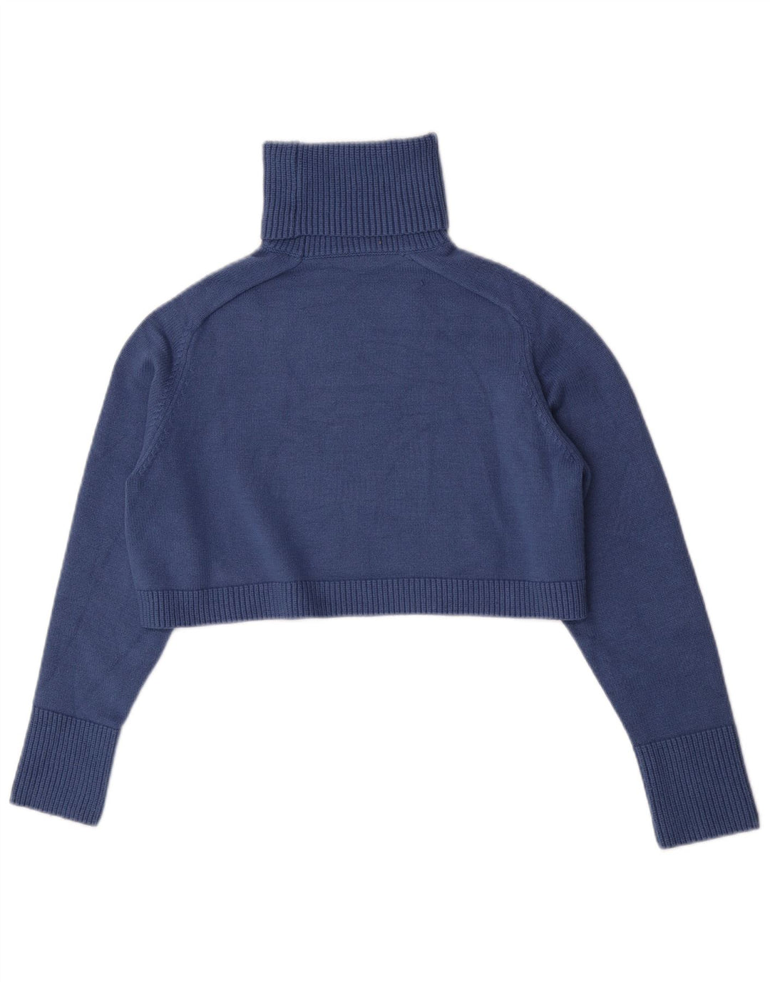 Zara Pull court surdimensionné à col roulé pour femme UK 10 Petit Bleu