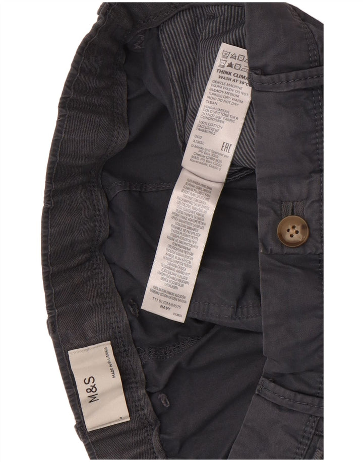 Marks & Spencer Short Chino Homme W36 Large Bleu Marine Coton