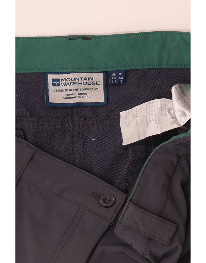 Mountain Warehouse Pantalon cargo de randonnée pour femme UK 16 Large Gris Nylon