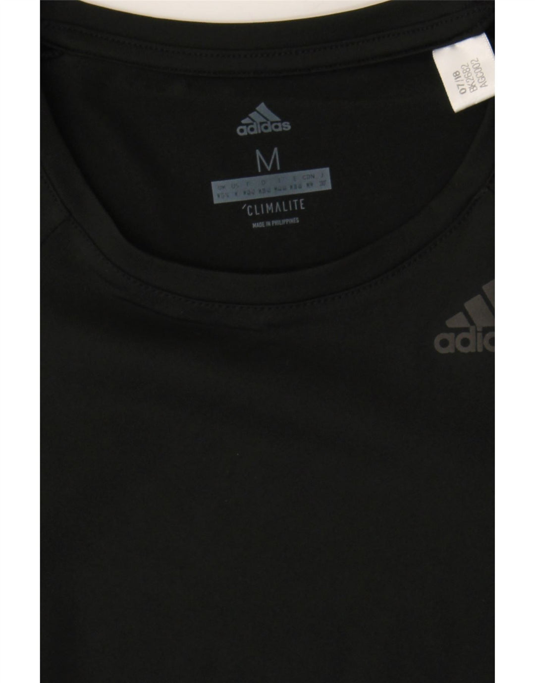 ADIDAS Womens Climalite T-Shirt Top UK 12/14 Medium Black Polyester Vintage Adidas and Second-Hand Adidas from Messina Hembry 