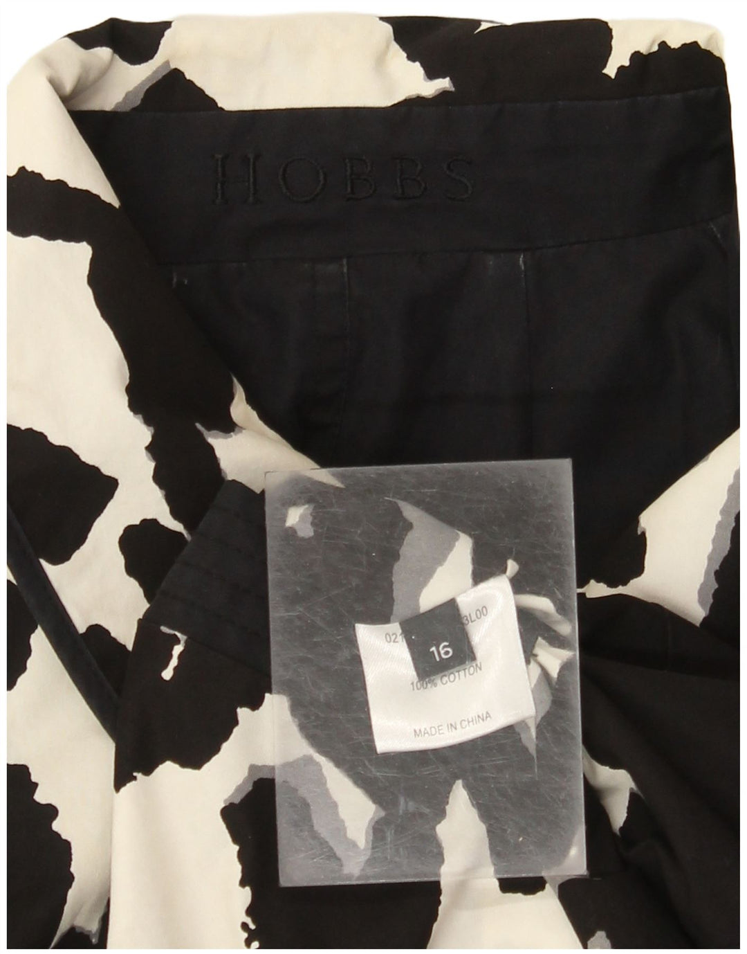 HOBBS Manteau réversible à motif abstrait pour femme UK 16 Large Noir