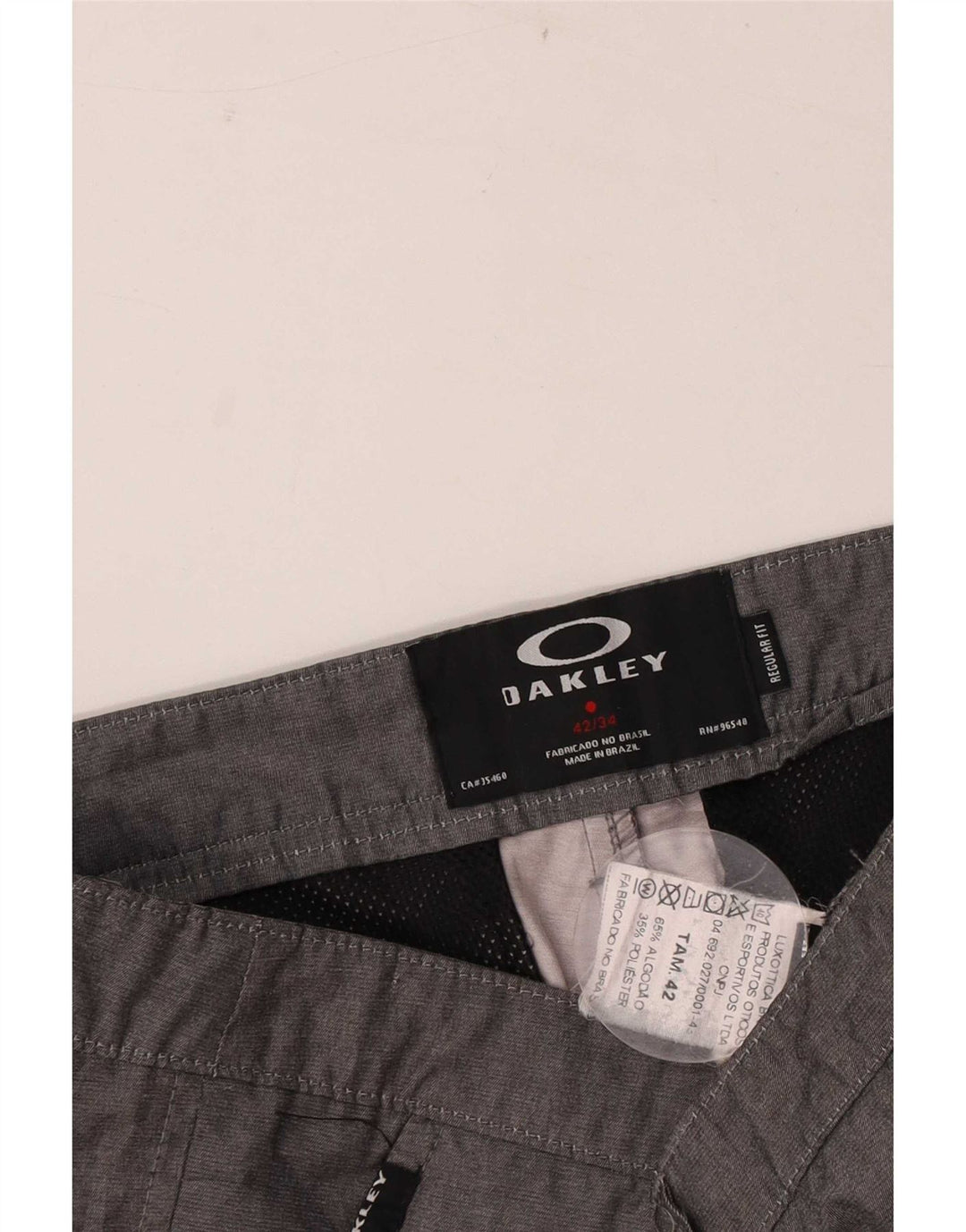 Oakley Short chino coupe classique W34 pour homme, grand coton à pois gris