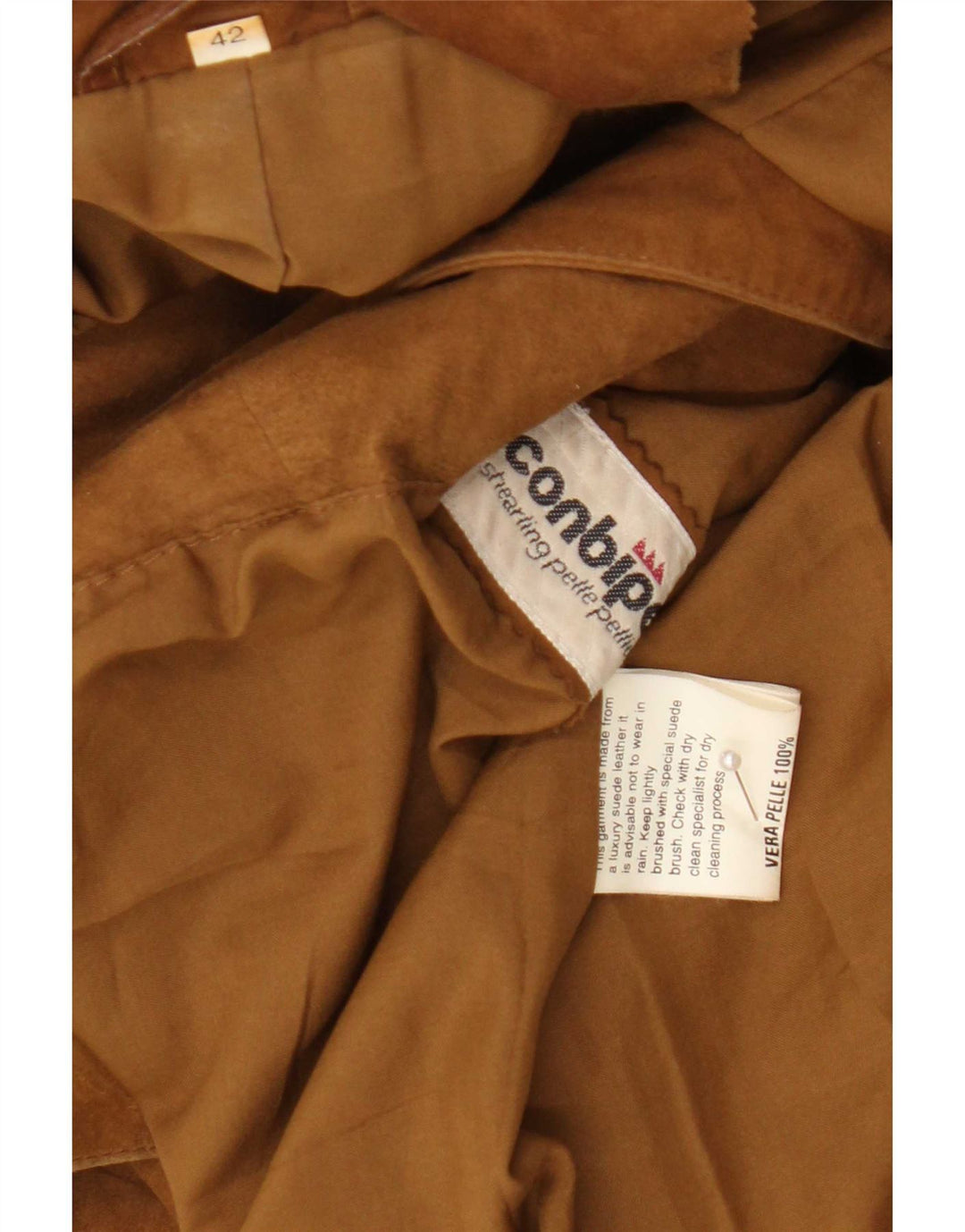Conbipel Veste En Daim Femme IT 42 Cuir Beige Moyen