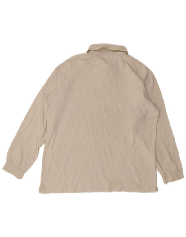 Fila Polo à manches longues pour homme US 42 Large Blanc