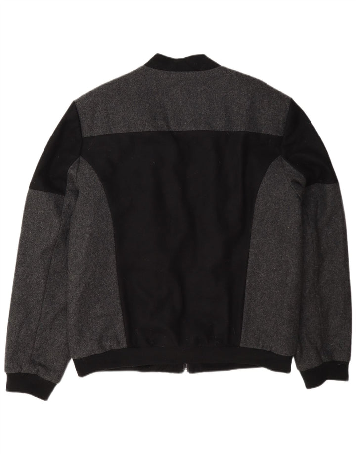 Calvin Klein Veste Bomber Homme UK 44 2XL Laine Colorblock Noir