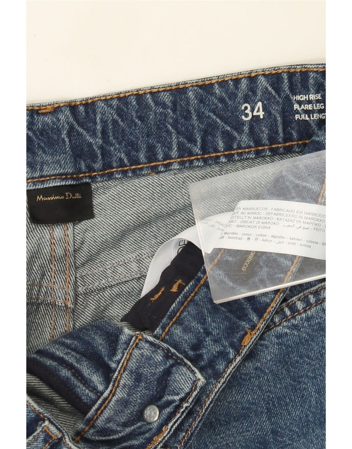 Massimo Dutti Jean évasé taille haute pour femme W34 L35 en coton bleu