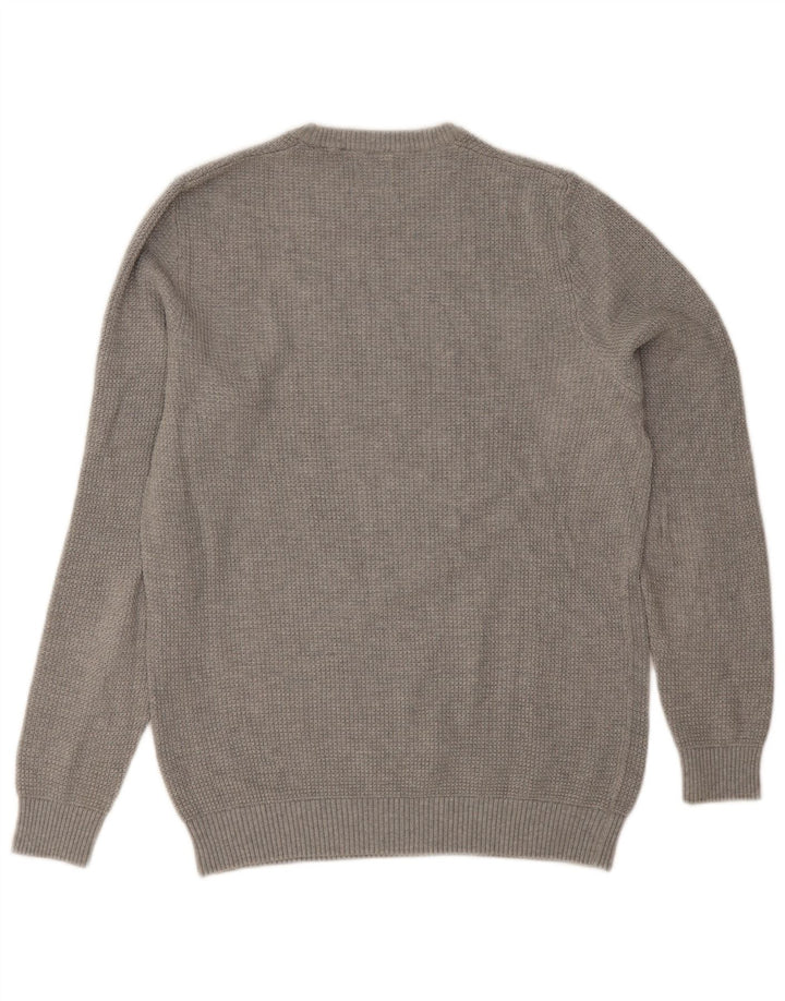 Zara Pull Col Rond Homme Gris Moyen Coton