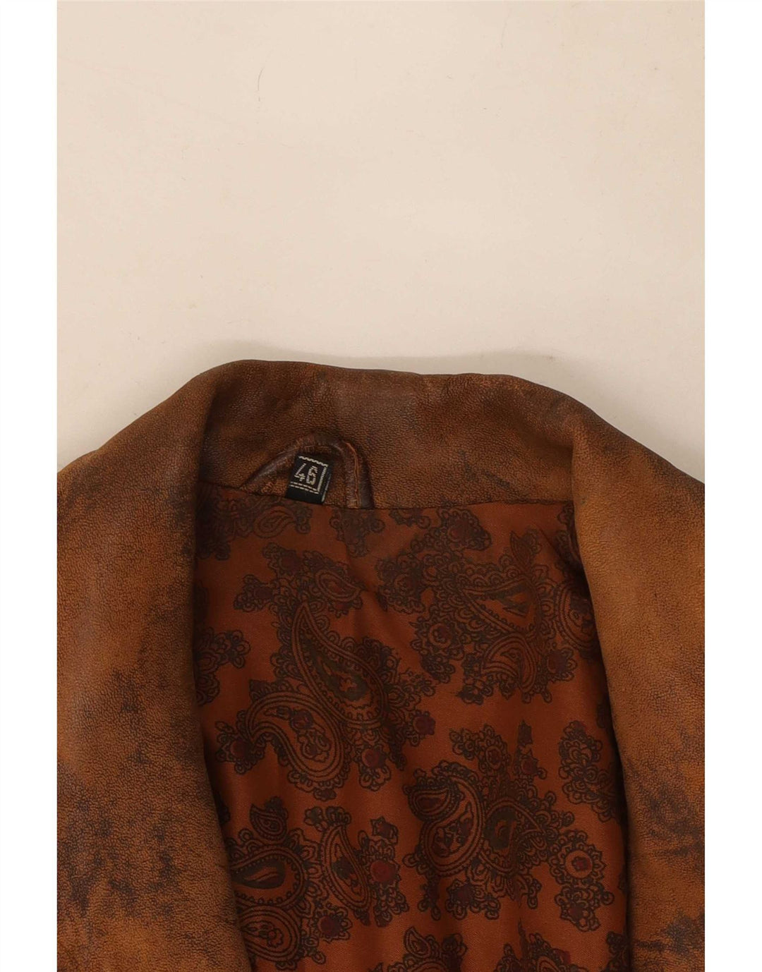 veste en cuir surdimensionnée double poitrine vintage femme EU 46 XL Marron