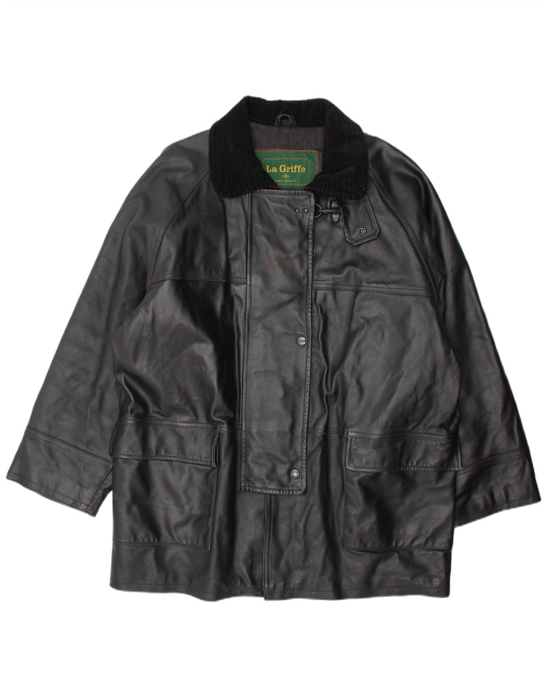 La Griffe Manteau en Cuir Femme IT 54 3XL Cuir Noir