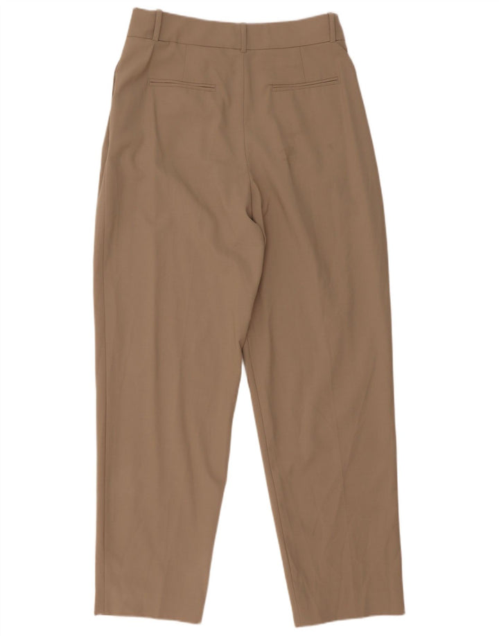 Zara Femme Pantalon De Costume Fuselé Moyen W28 L30 Beige Polyester