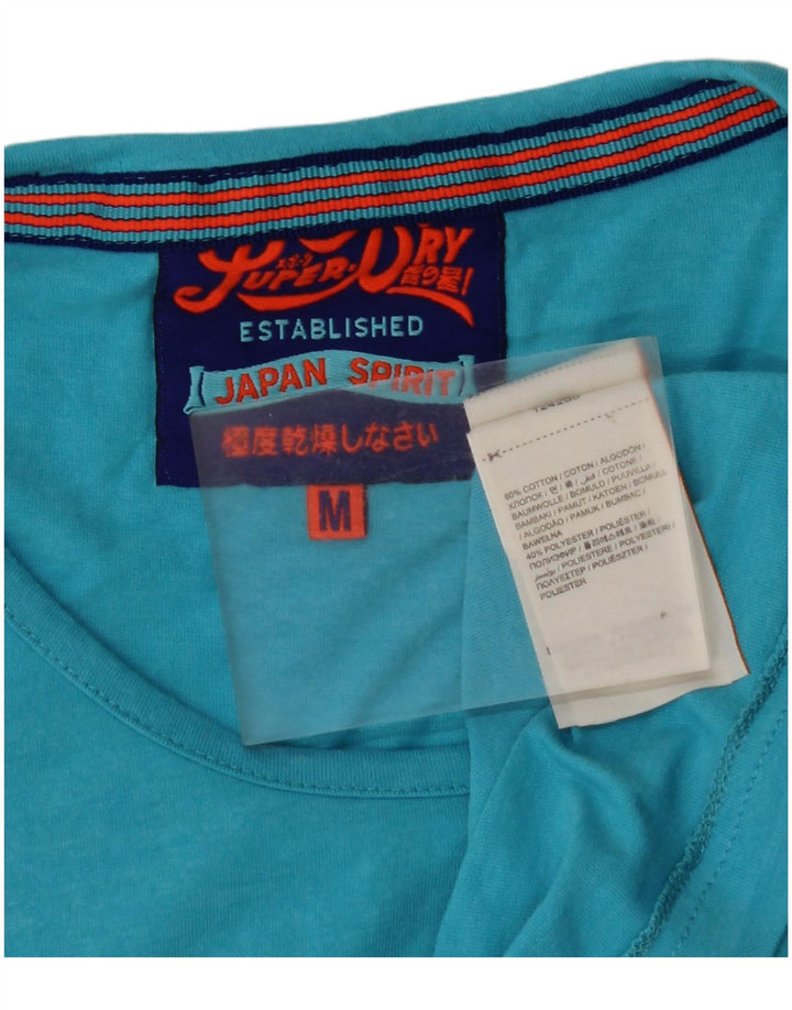 SUPERDRY Débardeur Graphique Femme UK 12 Bleu Moyen Coton