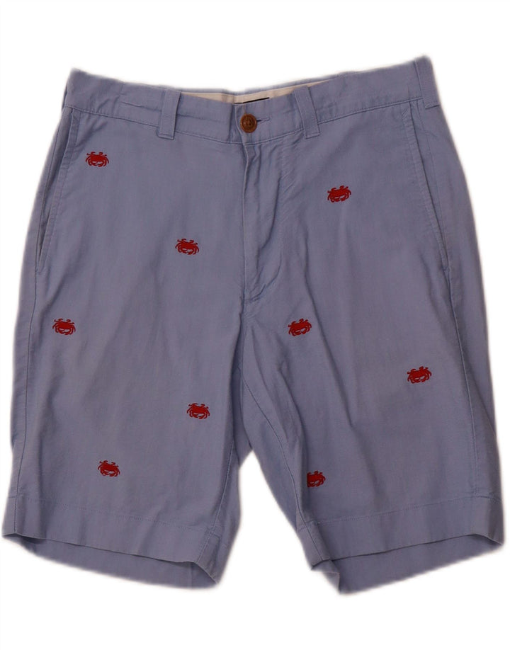 J. CREW Short Chino à Motif Abstrait pour Homme W29 Petit Bleu Coton