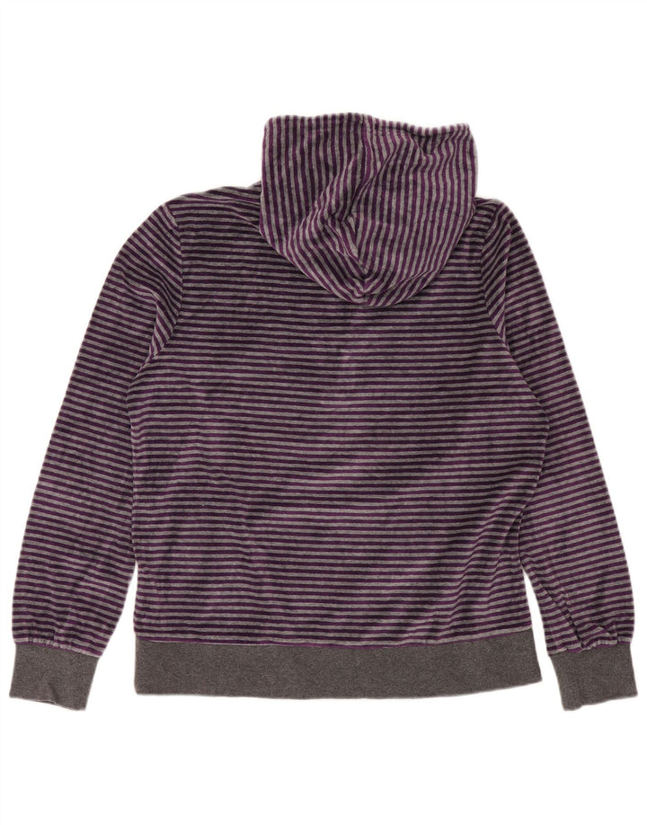 NIKE Pull à capuche en velours pour femme avec col zippé UK 20/22 XL Violet rayé