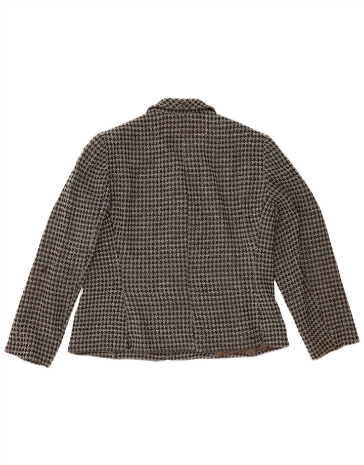 Emanuel Ungaro Veste Blazer 5 Boutons Femme IT 50 XL Pied-de-Poule Noir