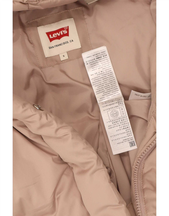 Levi's Veste matelassée surdimensionnée à capuche pour femme UK 10 Small Violet Polyester