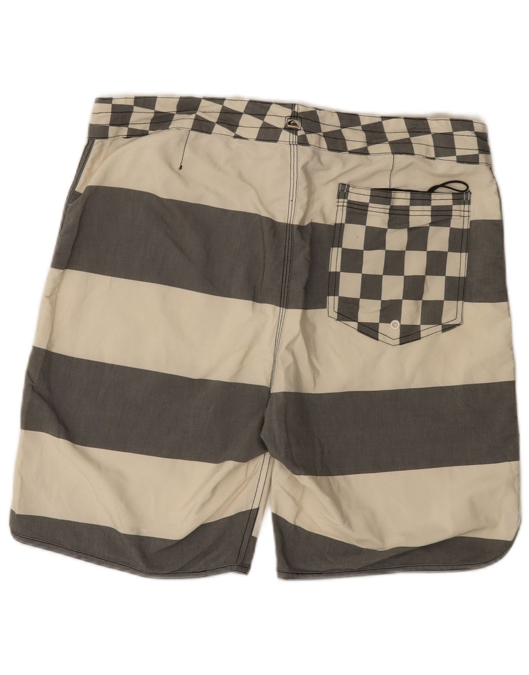 Quiksilver Short de Bain Homme Large Rayé Blanc Cassé Polyester
