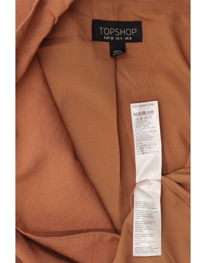 Topshop Veste Blazer Femme UK 8 Petite Viscose Beige