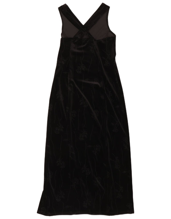 NEW LOOK Robe longue en velours sans manches pour femme UK 44 Noir moyen floral