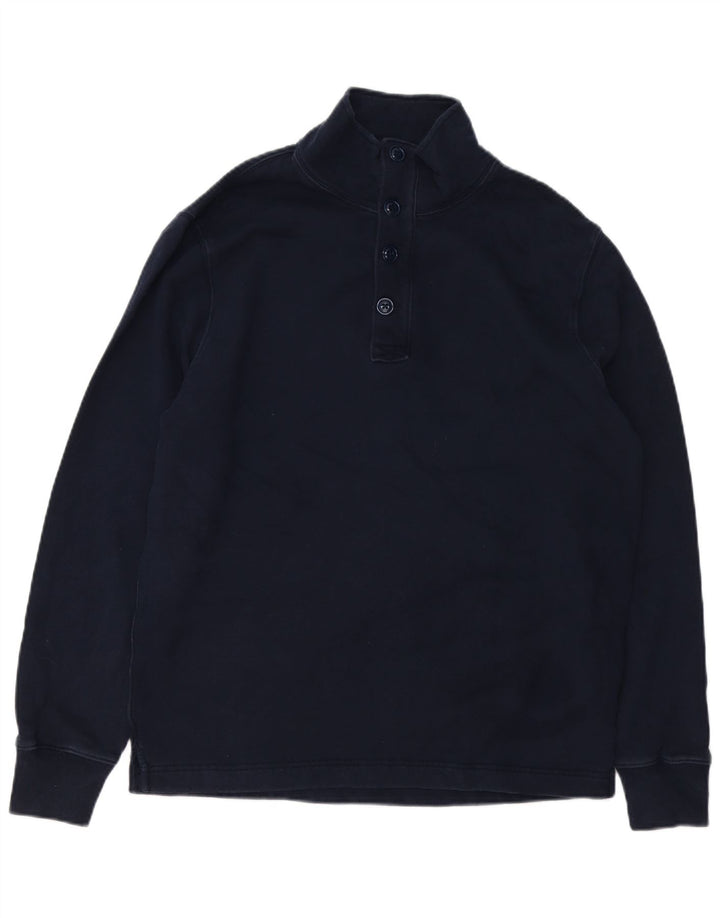 J. CREW Sweat-shirt à col boutonné pour homme en coton bleu marine Taille L