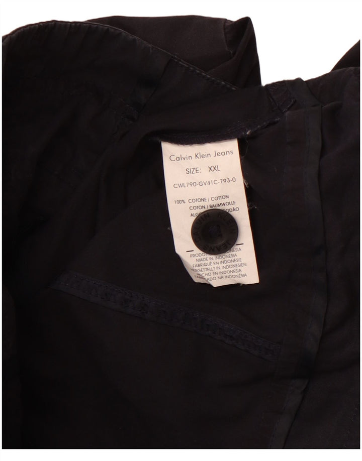 CALVIN KLEIN JEANS Veste Militaire Femme UK 20 2XL Bleu Marine Coton