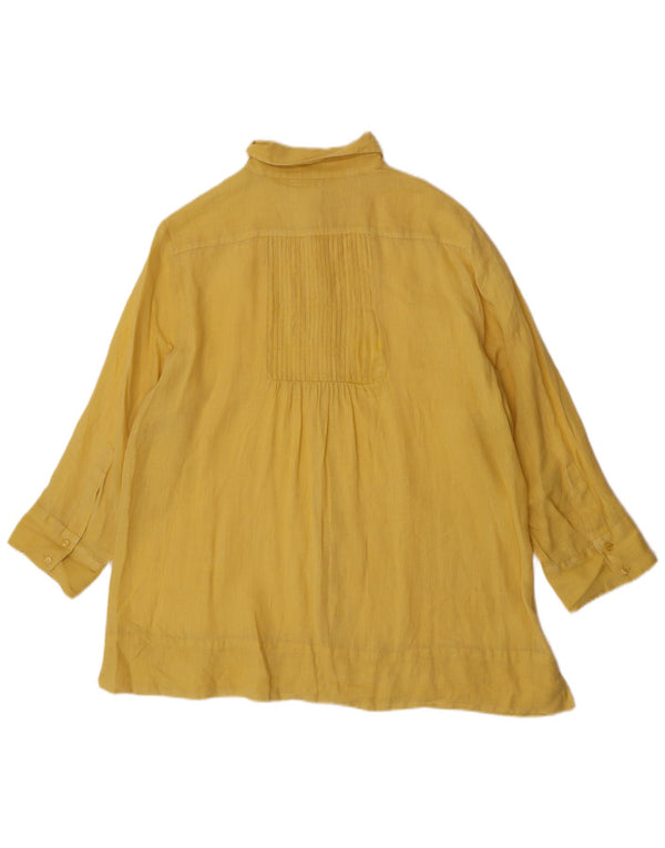 ELENA MIRO Chemise surdimensionnée à manches 3/4 pour femme UK 18 XL Jaune