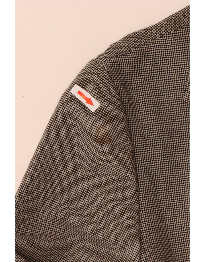 Zara Veste Blazer 4 Boutons Femme EU 42 Grand Gris Pied-de-Poule Polyester