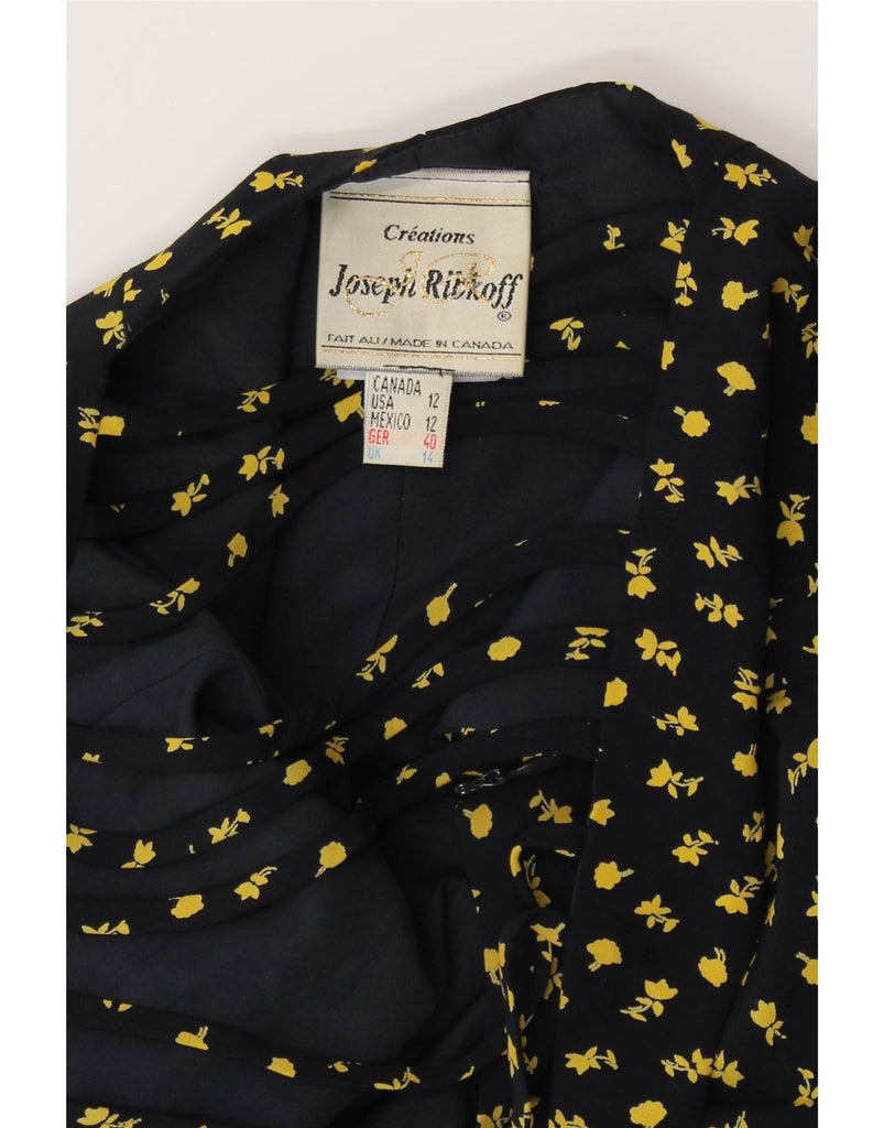 JOSEPH RIBKOFF Womens Sleeveless Maxi Dress UK 14 Large  Navy Blue Floral Vintage Joseph Ribkoff and Second-Hand Joseph Ribkoff from Messina Hembry 