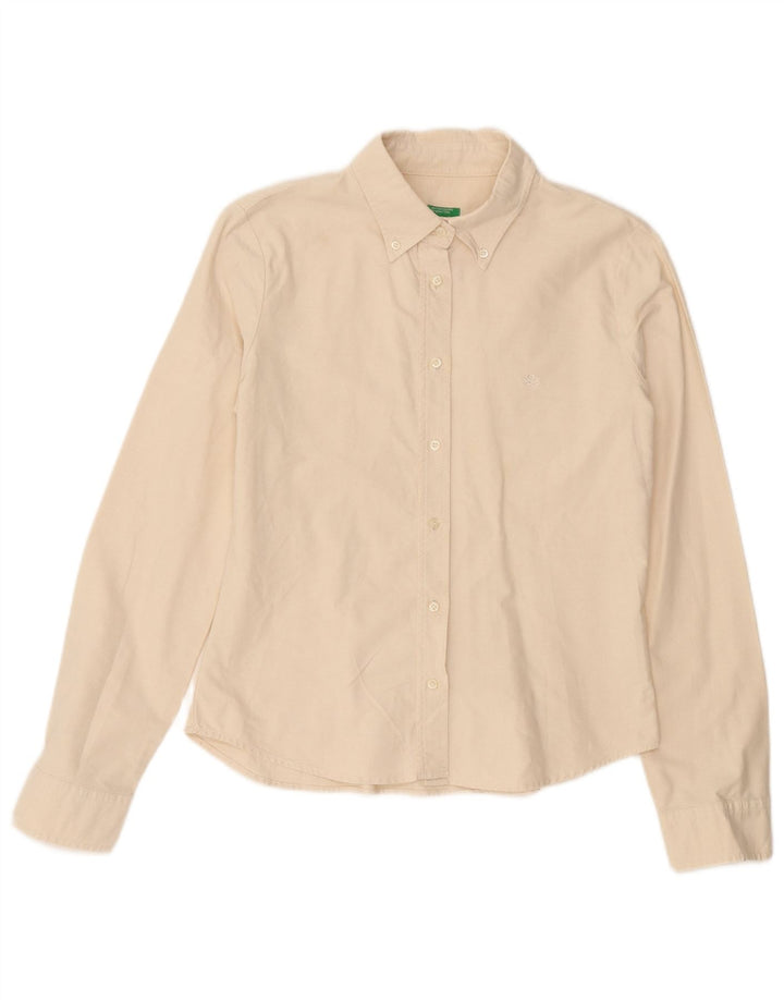 Benetton Chemise Femme UK 12 Medium Blanc