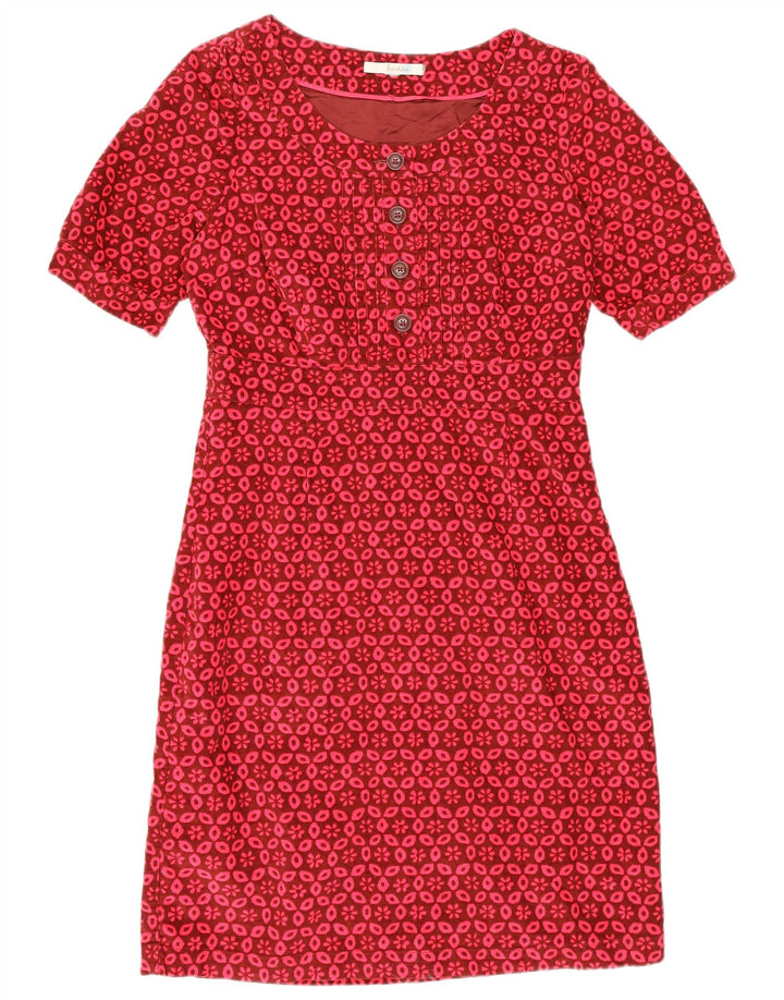 Robe fourreau en velours côtelé Boden pour femme UK 8 petit coton fleuri rose