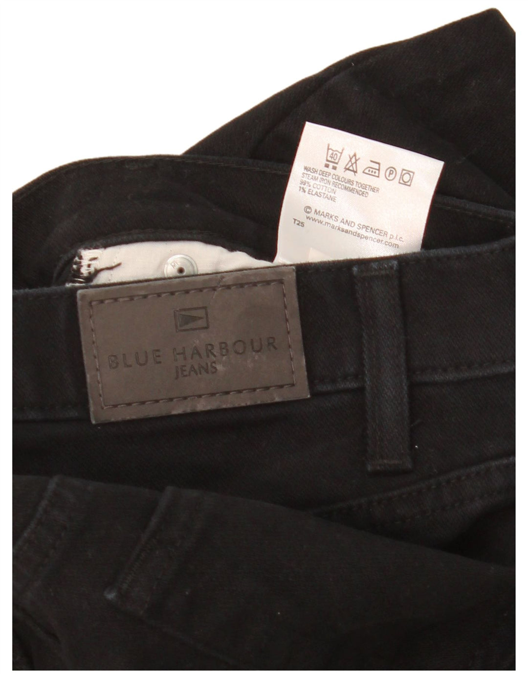Marks & Spencer Jean droit Blue Harbor homme W36 L29 coton noir