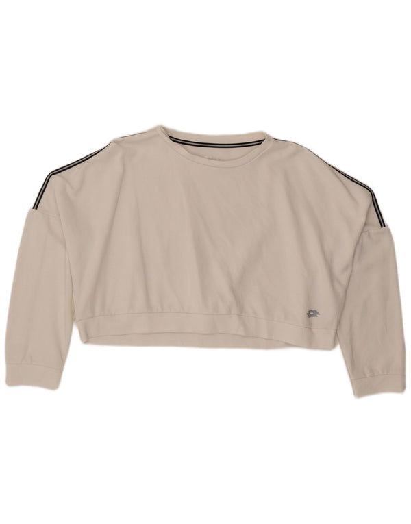 Lotto Sweat-shirt court surdimensionné pour femme UK 20 2XL Blanc Coton