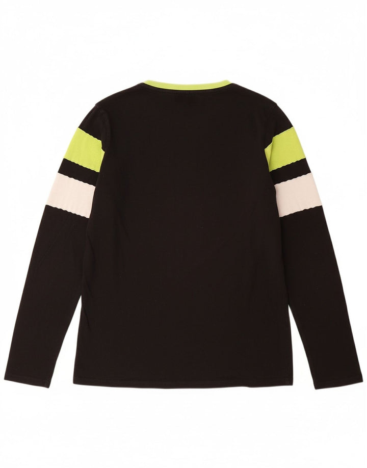 GUESS Haut Graphique Garçon Manches Longues 15-16 ans Coton Rayé Noir