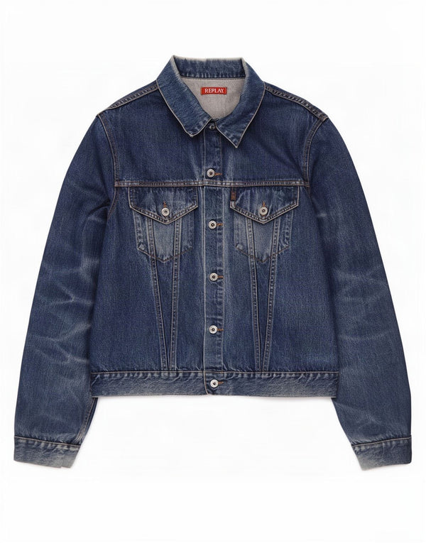 Replay Veste en Jean Homme UK 44 2XL Bleu Coton