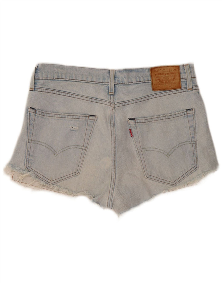 Levi's Womens 512 Denim Distressed Hot Pants W32 Large Bleu Coton