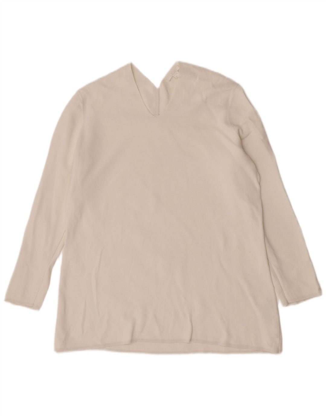 Cos Haut Femme Manches Longues UK 44 Coton Blanc Moyen