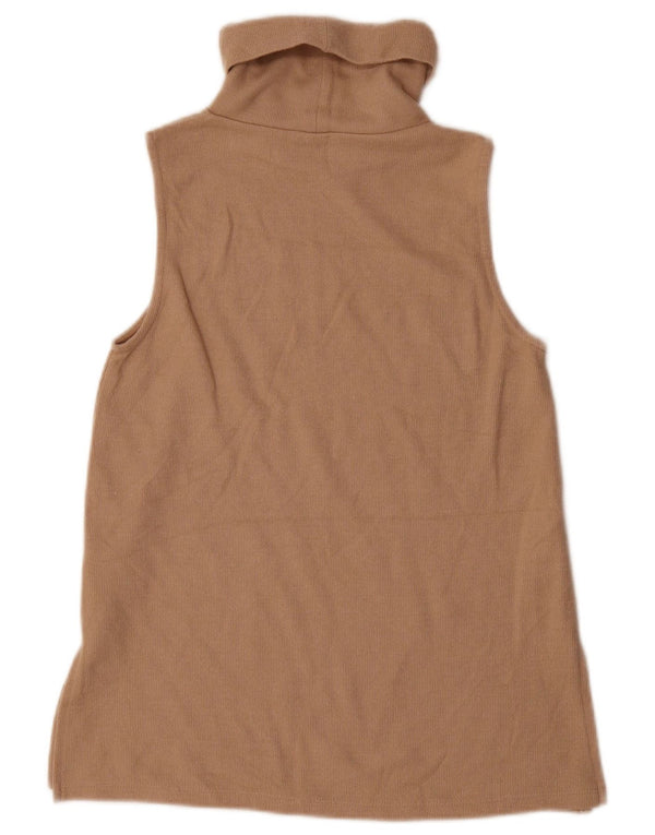 Marks & Spencer Débardeur à col roulé pour femme UK 10 Small Beige Polyester