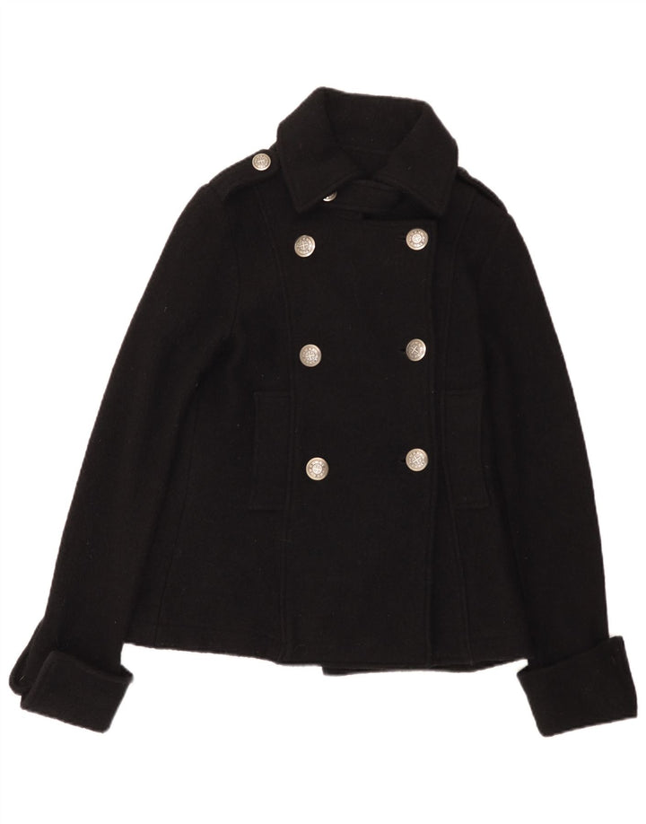 Zara Womens Trafaluc Caban UK 12 Laine Noir Moyen