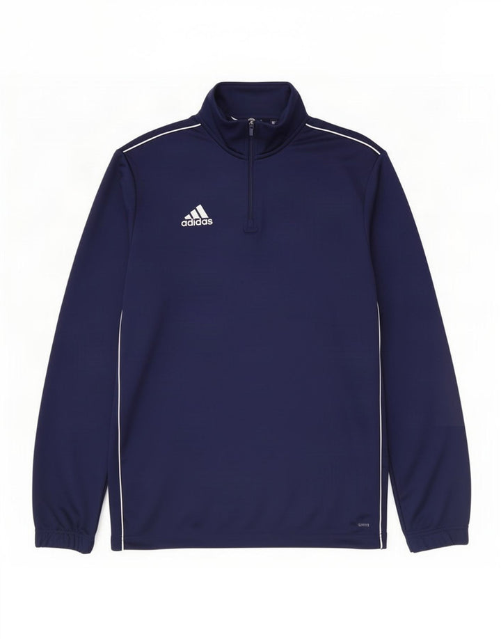 Adidas Climalite Pull à col zippé pour homme Bleu marine Taille L