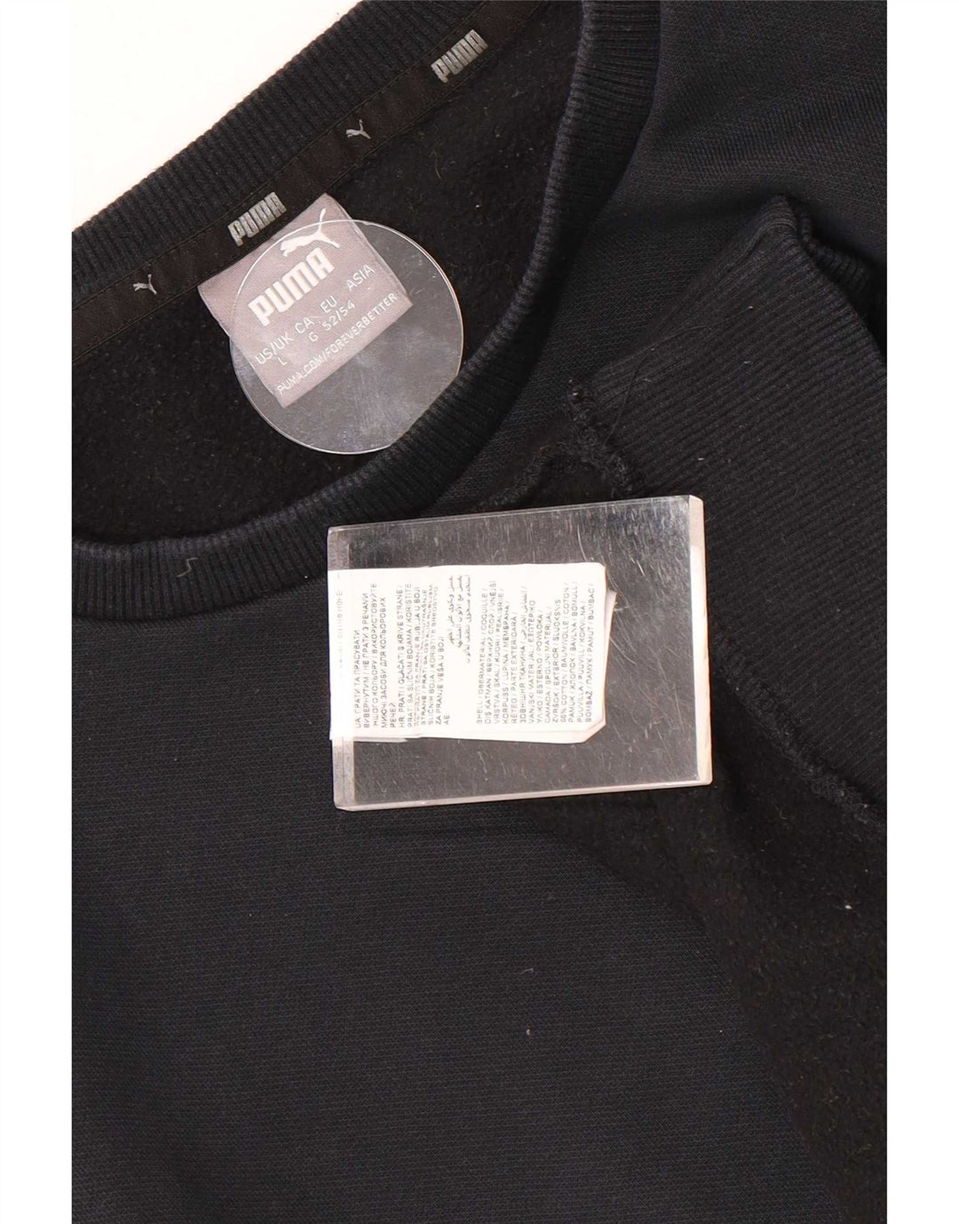 Puma Sweat-shirt pour homme en coton noir Taille L