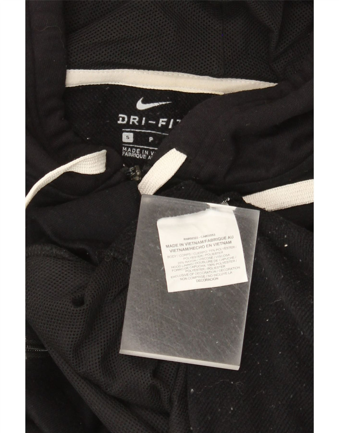 NIKE Pull à capuche zippé surdimensionné Dri Fit pour femme UK 10 Petit Noir