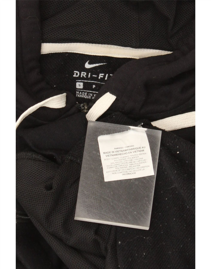 NIKE Pull à capuche zippé surdimensionné Dri Fit pour femme UK 10 Petit Noir