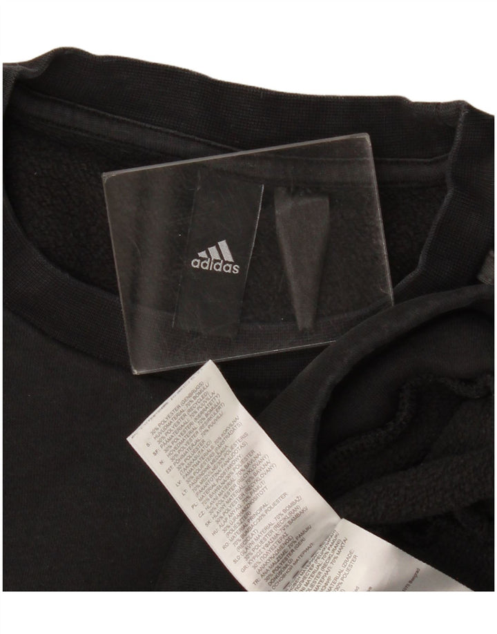 Adidas Sweat-shirt pour homme en coton noir Taille S