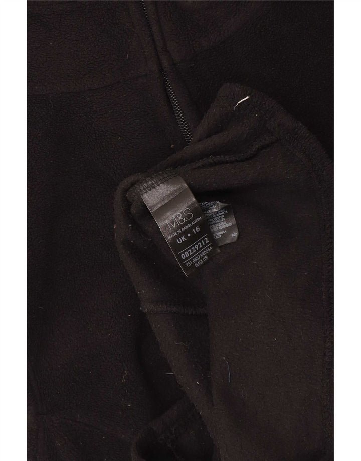 Marks & Spencer Gilet polaire pour femme UK 16 Large Noir Polyester