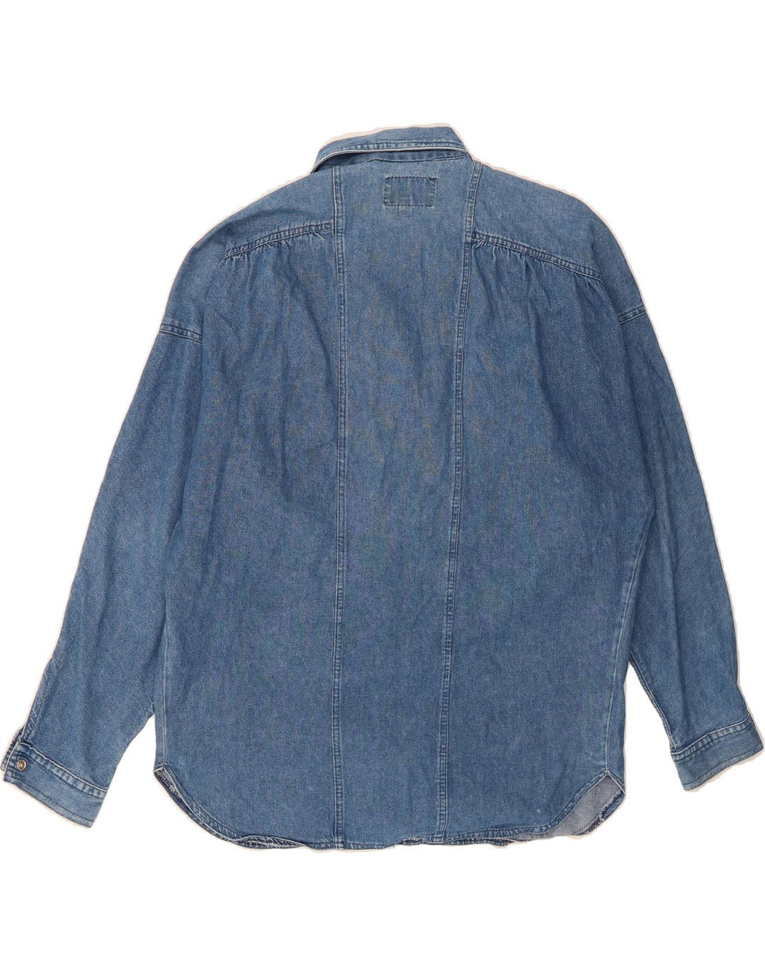 POP 84 Womens Oversized Denim Shirt UK 10 Small Blue Cotton Vintage POP 84 and Second-Hand POP 84 from Messina Hembry 